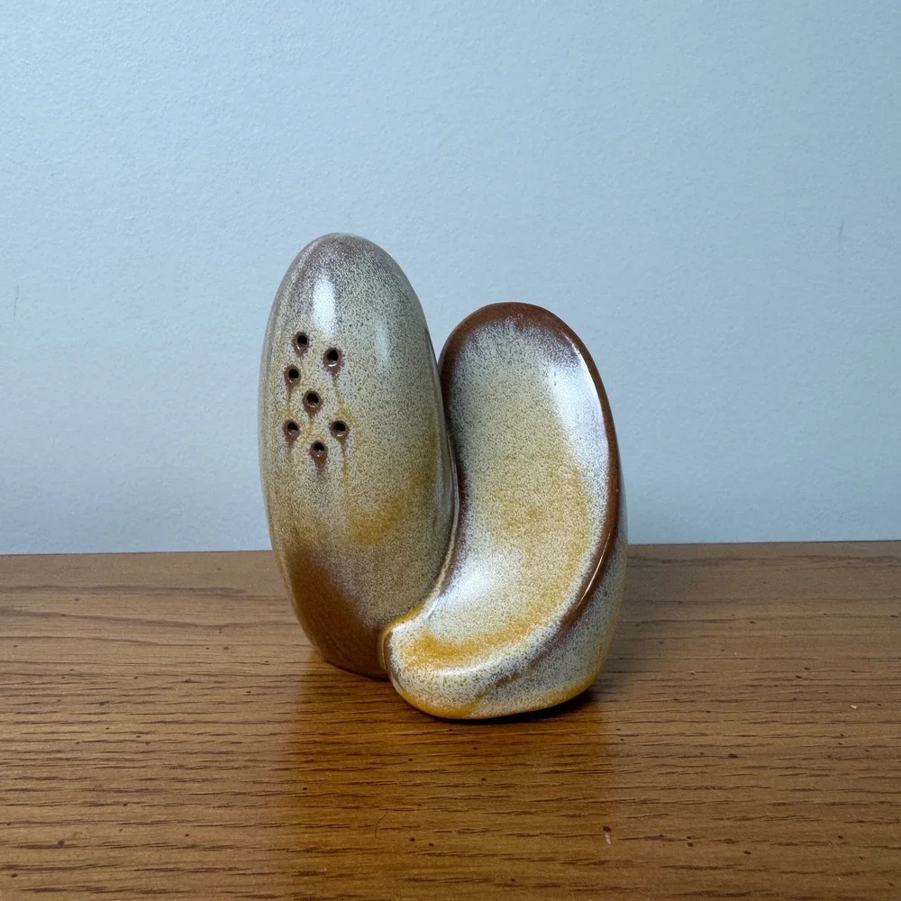Vintage Frankoma Lazy Bones #4H Attached Salt & Pepper Shakers Mid Century Retro